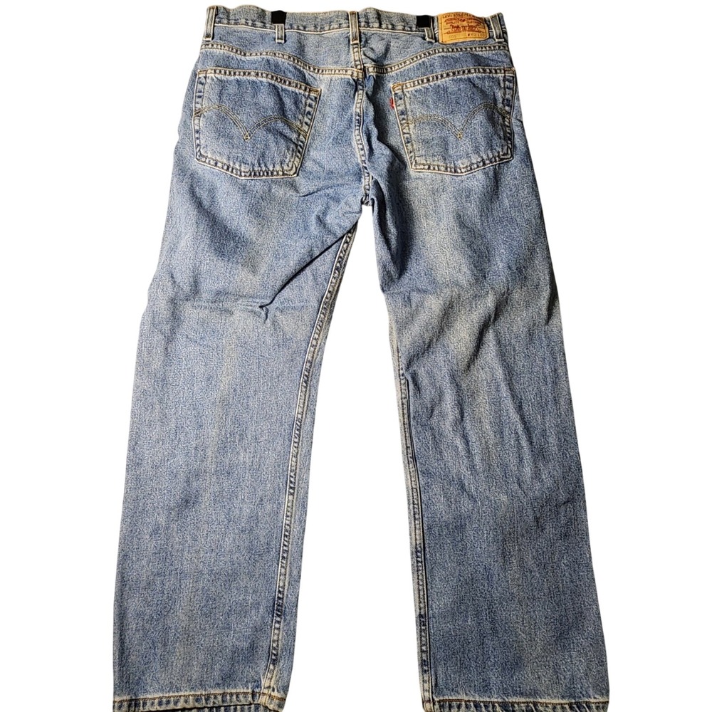 Levi's 505 Jeans Mens 40x30 Blue Light Wash Straight Leg Regular Fit Denim